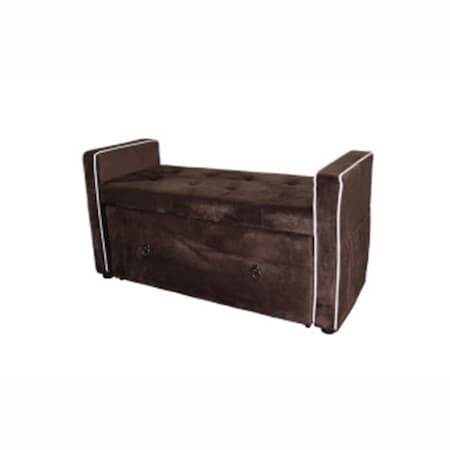 Back2Basics 22 in. Brown Suede Shoe Storage Bench - Brown - 22 in. BA3116132